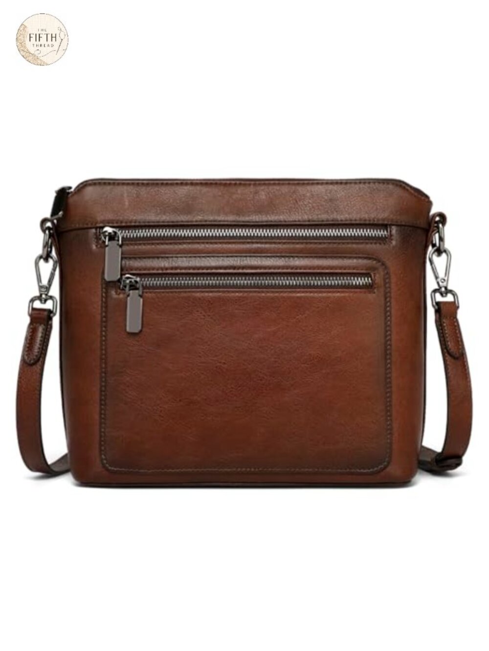 Genuine Leather Crossbody Bag for Women with Multiple Pockets, Adjustable Straps
